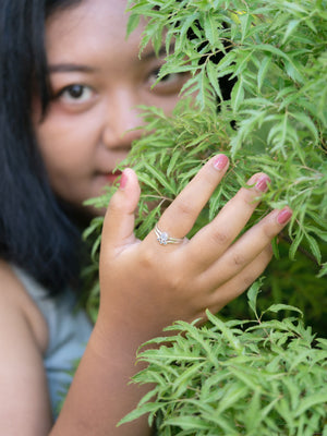 Moonstone and Aquamarine Ring Set - Gardens of the Sun | Ethical Jewelry