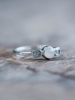 Moonstone and Sapphire Ring