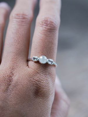 Moonstone and Sapphire Ring
