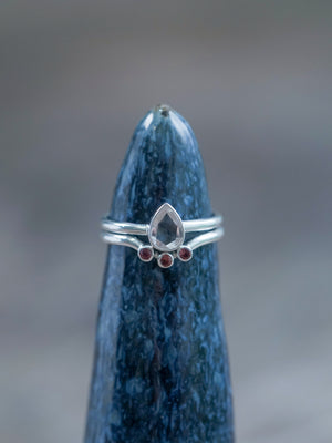 Morganite and Spinel Ring Set | Set of two rings