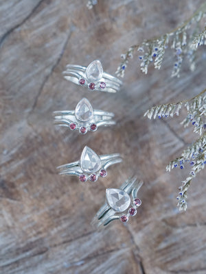 Morganite and Spinel Ring Set available in US size