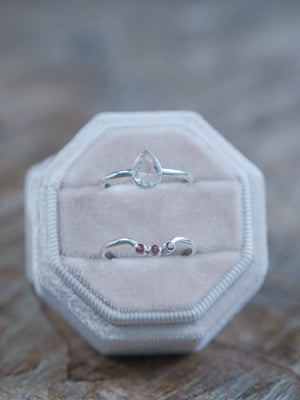 Morganite and Spinel Ring Set in velvet box