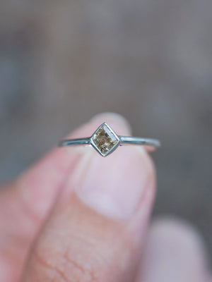Natural Brown Kite Diamond Ring