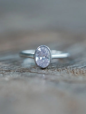 Natural Kunzite Ring in Sterling Silver