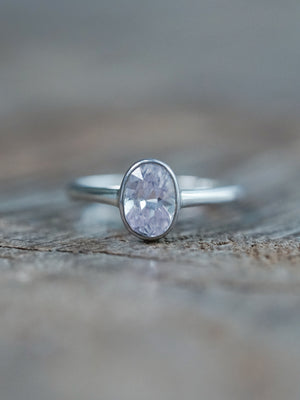 Natural Kunzite Ring in Sterling Silver