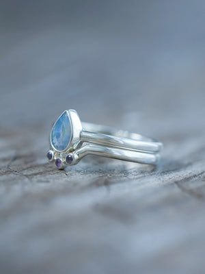 Opal and Pink Sapphire Ring Set - Gardens of the Sun | Ethical Jewelry