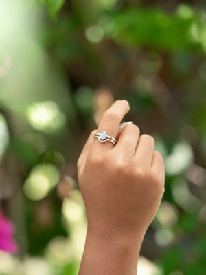 Opal and Pink Sapphire Ring Set - Gardens of the Sun | Ethical Jewelry