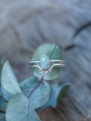 Opal and Pink Sapphire Ring Set - Gardens of the Sun | Ethical Jewelry