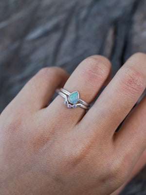 Opal and Pink Sapphire Ring Set - Gardens of the Sun | Ethical Jewelry