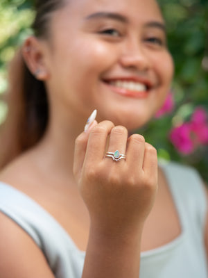 Opal and Pink Sapphire Ring Set - Gardens of the Sun | Ethical Jewelry
