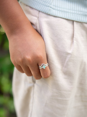 Opal and Pink Sapphire Ring Set - Gardens of the Sun | Ethical Jewelry