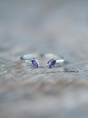 Real Open Amethyst Ring in Sterling Silver