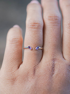 Open Amethyst Ring in Silver