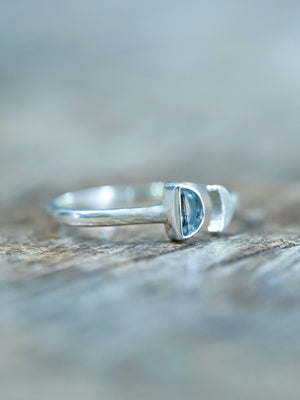 Open Aquamarine Moon Ring - Gardens of the Sun | Ethical Jewelry