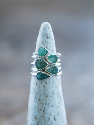 Open Emerald Leaf Ring - Gardens of the Sun | Ethical Jewelry
