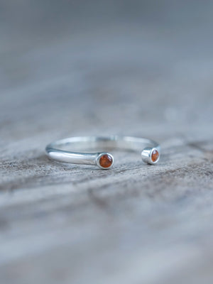 Open Hessonite Garnet Ring