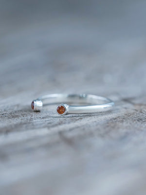 Open Hessonite Garnet Ring