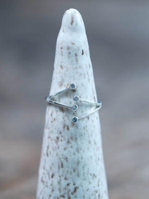 Open Hug Aquamarine Ring