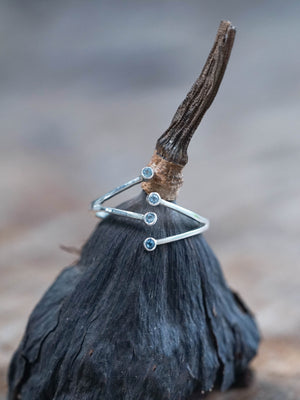 Open Hug Aquamarine Ring