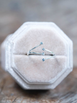 Open Hug Aquamarine Ring