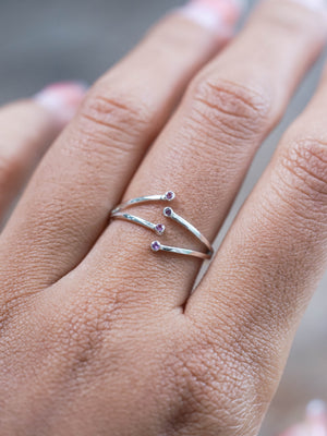 Open Hug Sapphire Ring