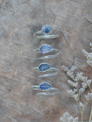 Open Sapphire Leaf Ring