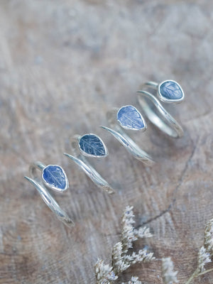 Open Sapphire Leaf Ring