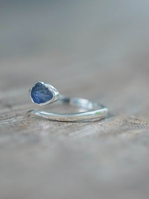 Open Sapphire Leaf Ring