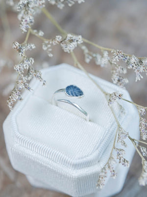 Open Sapphire Leaf Ring