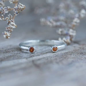 Open Hessonite Garnet Ring in sterling silver