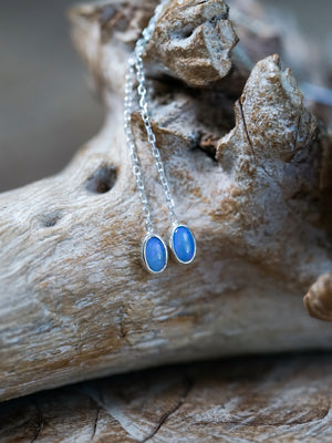 Oval Opal Ear Threaders - Gardens of the Sun | Ethical Jewelry