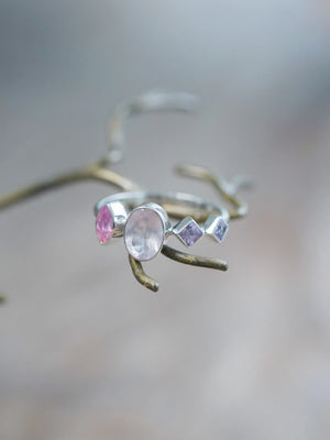 Rose Quartz and Sapphire Ring