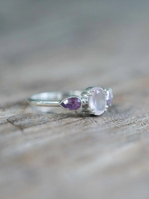 Rose Quartz and Sapphire Ring