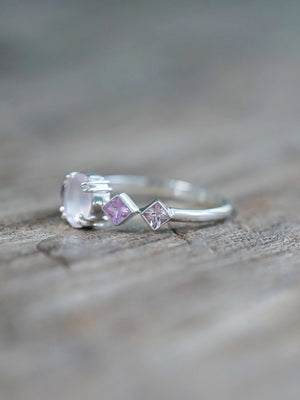Rose Quartz and Sapphire Ring