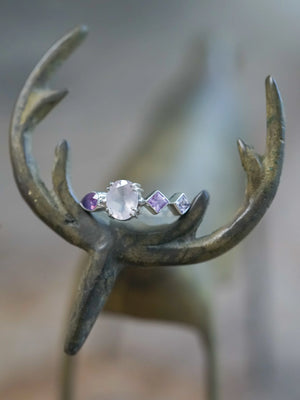 Rose Quartz and Sapphire Ring