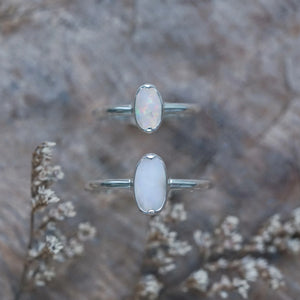 Oval Cut Natural Opal Ring