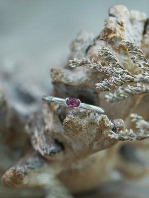 Oval Ruby Ring in recycled sterling silver