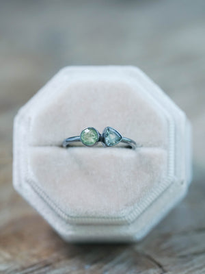 Oxidized Sterling Silver Apatite and Tanzanite Ring