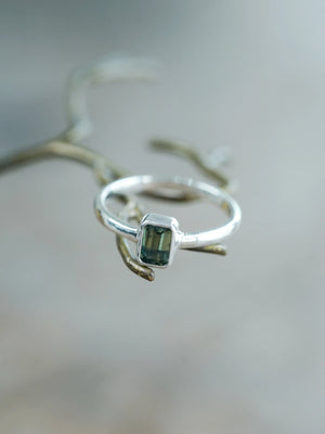 Parti Sapphire Engagement Ring in Silver