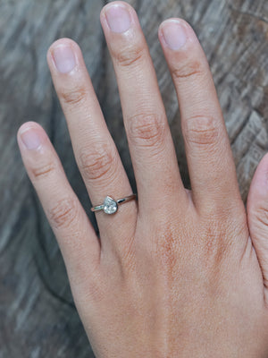 Pear Diamond Ring in White Gold - Gardens of the Sun | Ethical Jewelry