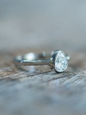 Pear Diamond Ring in White Gold - Gardens of the Sun | Ethical Jewelry