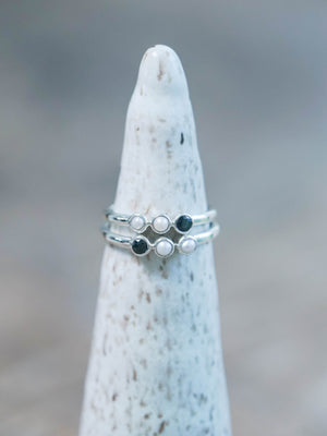 Pearl and Blue Sapphire Rings