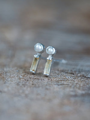 Pearl and Citrine Stud Earrings