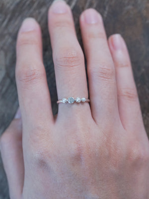 Pearl and Diamond Ring in Silver - Ethical Engagement Ring by Gardens of the Sun | Ethical Jewelry