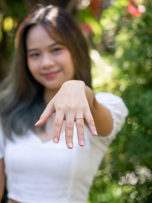 Pearl and Diamond Ring in Silver - Gardens of the Sun | Ethical Jewelry