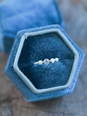 Pearl and Diamond Ring in Silver - Ethical Engagement Ring by Gardens of the Sun | Ethical Jewelry