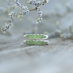 Peridot Earrings with Hidden Gems in sterling silver