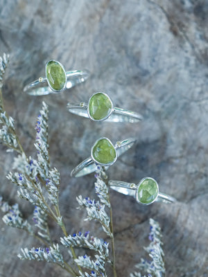 Peridot and Sapphire Ring - Gardens of the Sun | Ethical Jewelry