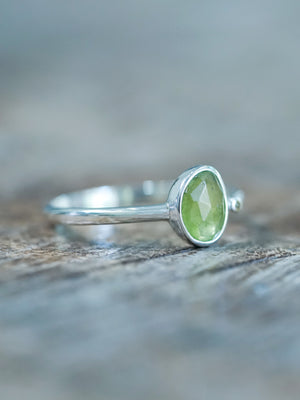 Peridot and Sapphire Ring - Gardens of the Sun | Ethical Jewelry