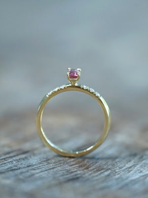 Pink Tourmaline Ring in Ethical Gold - Gardens of the Sun | Ethical Jewelry